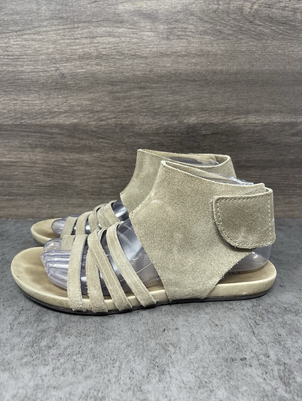 Pedro Garcia Copana Womens Size 6.5 (36.5) Beige Suede Strappy Ankle Sandals